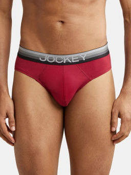 Jockey - US07 Men Super Combed Cotton Elastane Stretch Solid Brief - Red Pepper