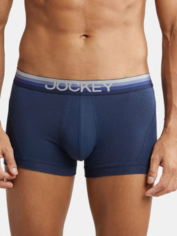 Jockey - US20 Men Super Combed Cotton Elastane Stretch Solid Trunk - Navy