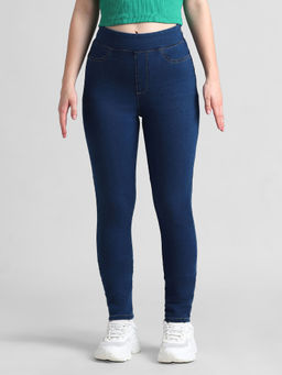 ONLY - Blue High Rise Skinny Fit Jeggings