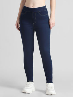 ONLY - Dark Blue High Rise Skinny Fit Jeggings