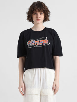 ONLY - Black Printed Boxy Fit T-Shirt
