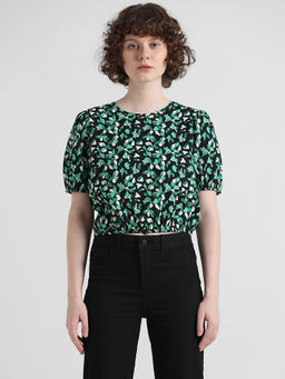 ONLY - Black Floral Print Top