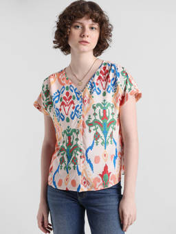 ONLY - Pink Abstract Print Shirt