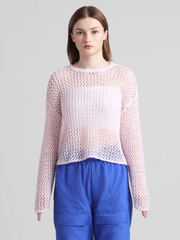 ONLY - Pink Hole Knit Pullover