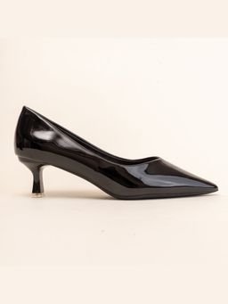 VANSON - Ella Black Kitten Heel Pumps