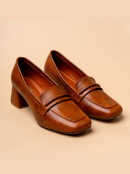 VANSON - Expresso Executive Tan Block Heel Sandal