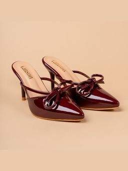 VANSON - Velour Bow Formal Stiletto Heels Mule