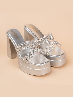 VANSON - Laurel Silver Block Heel Sandal