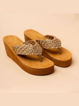 VANSON - Elara Weave Embellished Platform Heels Sandal
