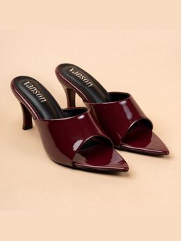VANSON - Devil Dance Maroon Pointed Toe Stiletto Heels Sandal