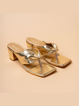 VANSON - Venus Gold Block Heel Sandal