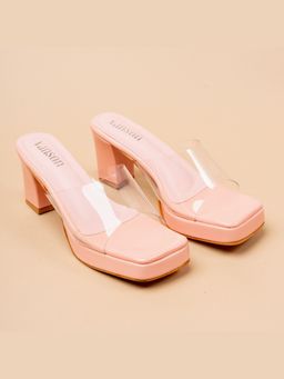 VANSON - Glass Line Pink Block Heel Sandal