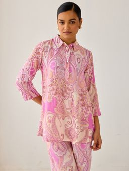 Ancestry - Pink Paisley Straight Top