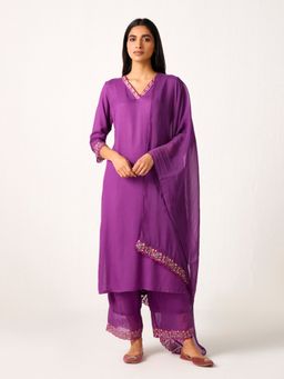 Ancestry - Purple Organza Dupatta