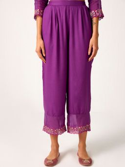 Ancestry - Purple Embroidered Pant