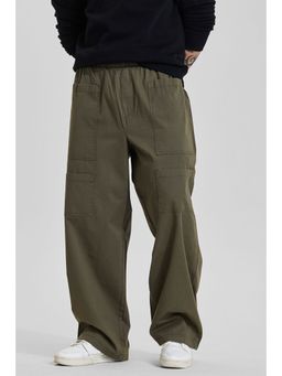 Snitch - Olive Solid Casual Cargo Pant