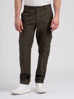 Red Tape - Men Solid Olive Pure Cotton Cargo Pant