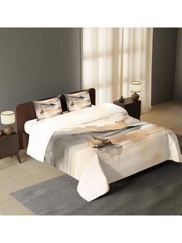 Synergized Cotton - Sail Voyage 300Tc King Sateen Bedsheet Coastal Tranquillity with 2 Pillow Covers