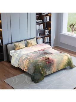 Synergized Cotton - Earthy Haven King Sateen Bedsheet Natural Serenity 300Tc with 2 Pillow Covers