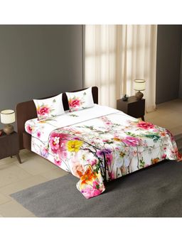Synergized Cotton - Regal Rose King Sateen Bedsheet Floral Elegance 300Tc with 2 Pillow Covers