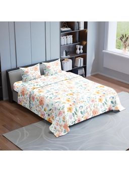 Synergized Cotton - Floral Luxurious King Bedsheet 190Tc Twill Weave with 2 Pillow Covers