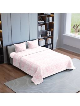 Synergized Cotton - Heart Of Love Pink King Bedsheet 190Tc Twill Weave with 2 Pillow Covers