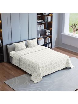 Synergized Cotton - Jacquard Essence Beige Super Soft Bedsheet 300Tc with 2 Pillow Covers (King)
