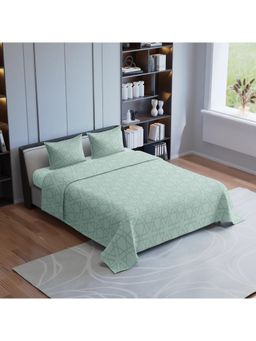 Synergized Cotton - Jacquard Essence Sage Super Soft Bedsheet 300Tc with 2 Pillow Covers (King)