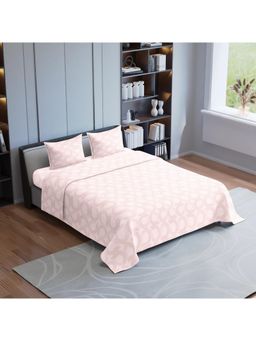 Synergized Cotton - Jacquard Essence Pink Super Soft Bedsheet 300Tc with 2 Pillow Covers (King)