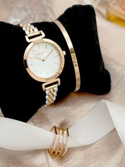 Joker and Witch - Joker & Witch White Stainless Steel Watch and Bracelet With Ring (Set of 3)