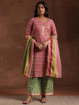 Libas - Womens Pink Kurta with Palazzo and Dupatta (Set of 3)