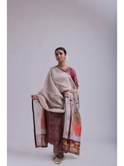 UDD DESIGN - Kamal Choga Purple Kurta with Pant and Phugadi Dupatta (Set of 3)