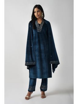 TAHILIYA - Women Navy Blue Kurta with Pant and Dupatta (Set of 3)