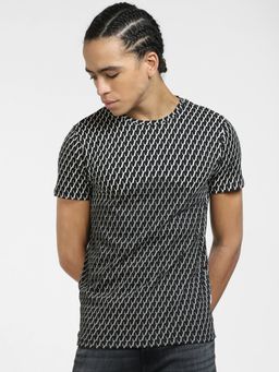 Jack & Jones - Black Printed Crew Neck T-shirt