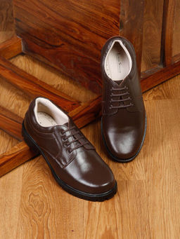 Louis Stitch - Men Brown Italian Leather Handcrafted Plain Biker Boots