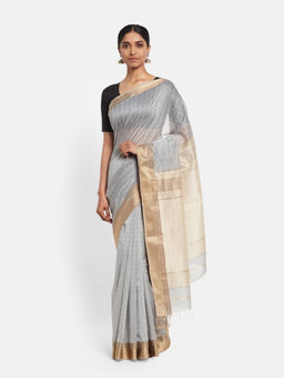 Fabindia - Cotton Silk Maheshwari Woven Sari without Blouse