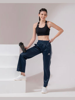Off Limits - Women Navy Blue Aegean Zipper Flared Trackpant