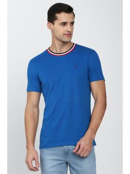 Peter England - Men Blue Solid Crew Neck Round Neck T-shirts