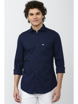 Peter England - Men Navy Super Slim Fit Casual Shirt