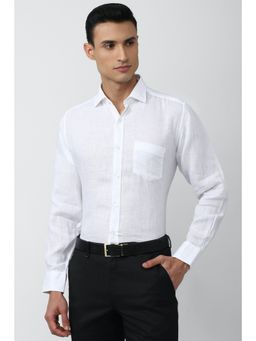 Van Heusen - Men White Regular Fit Textured Full Sleeves Formal Shirt
