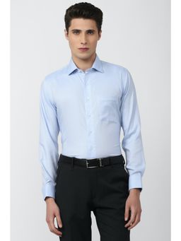 Van Heusen - Men Blue Slim Fit Solid Full Sleeves Formal Shirt