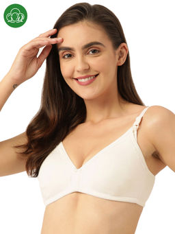 Inner Sense - Organic Antimicrobial Laced triangular maternity bra-White