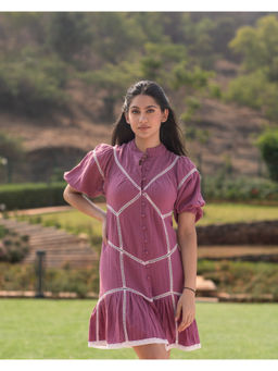 RUIAAN - Pink Primrose Solid Dress