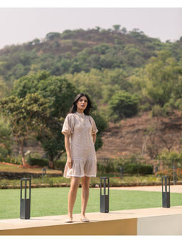 RUIAAN - Beige Sunbeam Solid Dress