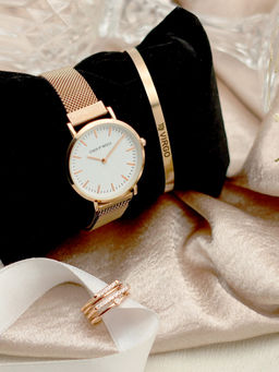 Joker and Witch - Joker & Witch White Stainless Steel Watch and Bracelet With Ring (Set of 3)