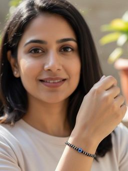 925 SILLER - Women Black Sterling Silver Sterling Silver Bracelet