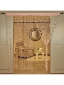 HomeTown - Nora Sequence Decorative Curtain 6.5 Feet In Blush Colour