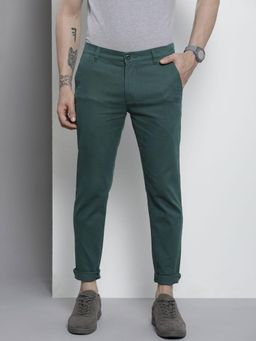 The Indian Garage Co - Men Slim Fit Mid-Rise Solid Green Chinos