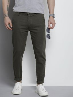 The Indian Garage Co - Men Slim Fit Mid-Rise Solid Grey Chinos