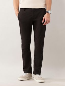 Arrow Sports - Men Slim Fit Mid-Rise Solid Brown Casual Trouser